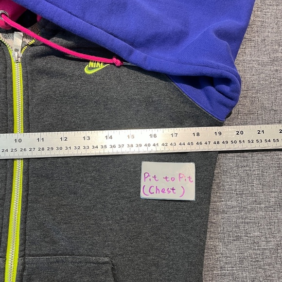 Nike Full Zip Hooded Color Block Hoodie Jacket - Women's Size M - Gray Pink - Picture 7 of 9